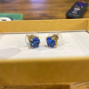 Royal blue and gold studs.
